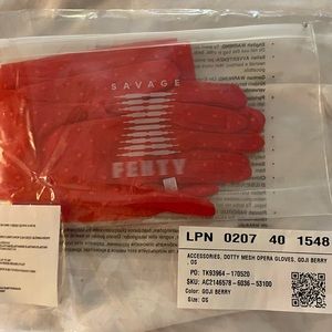 Dotty mesh opera gloves, goji berry